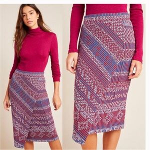 Maeve X Anthropologie Carolina Knit Pencil Skirt- Size‎ XL 70’s lined Aztec